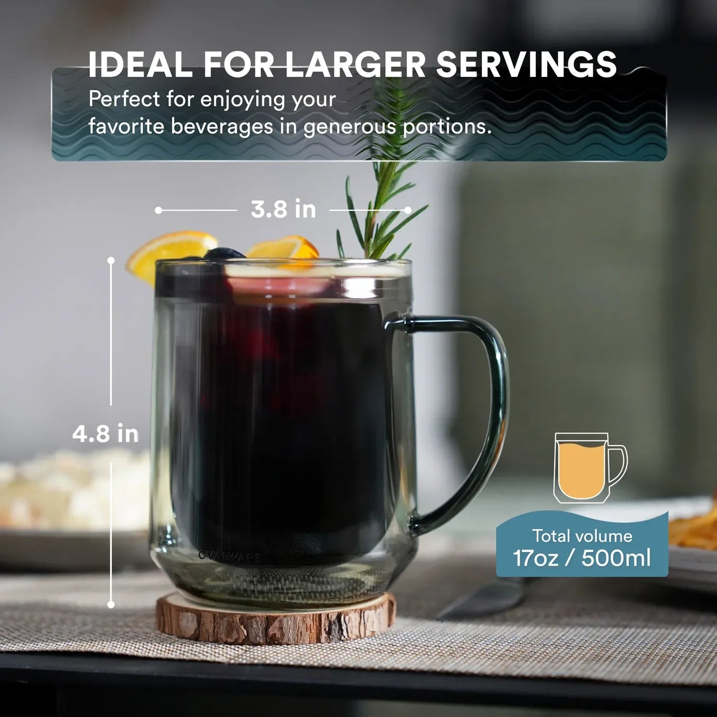 Double Wall Mug - 17oz (Set of 2)